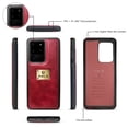 thumbnail image 4 of Galaxy S20 Ultra Case, Allytech Retro PU Leather Magnetic Detachable Back Cover Zipper Wallet Folio Cards Slots Purse Wrist Strap Clutch Protective Case Cover for Samsung Galaxy S20 Ultra 6.9",Red, 4 of 9