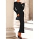thumbnail image 3 of Vestido PRETTYGARDEN Otoño 2025 Negro Manga Campana Talle S, 3 of 7