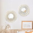 thumbnail image 2 of 2 uds Miroir Mural Miroir Franges En Macram Boho Avec Pendentif En De Perles De Bois Miroir Rond D'art Mural Pour Couloir De Chambre Coucher, 2 of 4