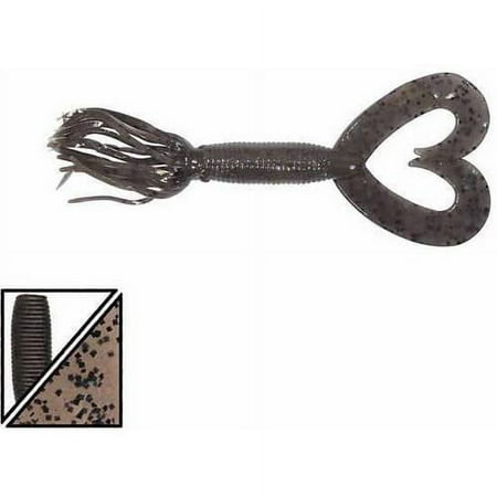 Yamamoto Baits Double Tail 5in Hula Grub 10 Pack Cinnamon Brown with Large Bla