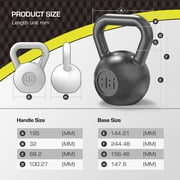 Athletic Works 35lb Kettlebell, Casting Iron, Durable Black Hammertone Finish, Black