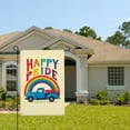 thumbnail image 2 of AMHNF Happy Pride Rainbow Truck Linen Garden Flag 12x18 inch, LGBTQ Pride Month Yard Flag for Spring Summer Home Outdoor Garden Decoration, 2 of 5
