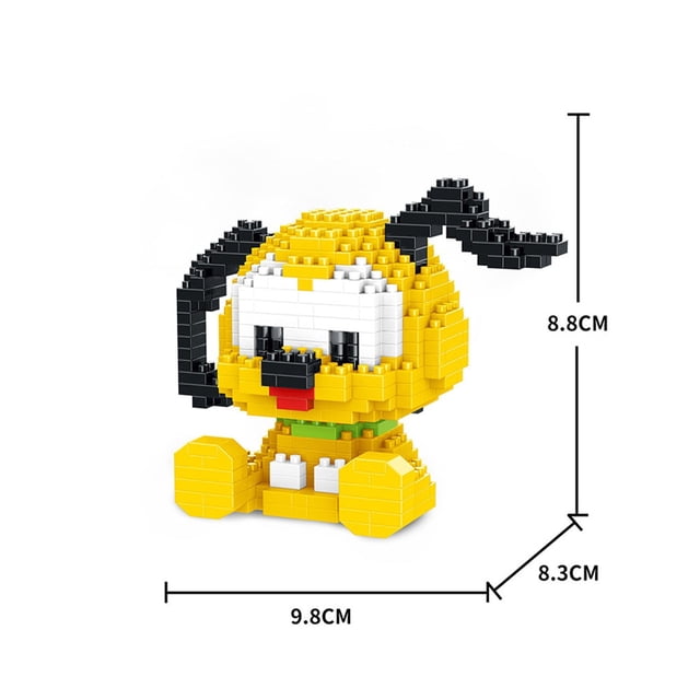 Disney DIY LinaBell Mickey Assembly Buildding Blocks Goofy Pluto Anime Mini Action Figures Educational Toys Kids Birthday GiftsWith Box Gao Jinjia LED