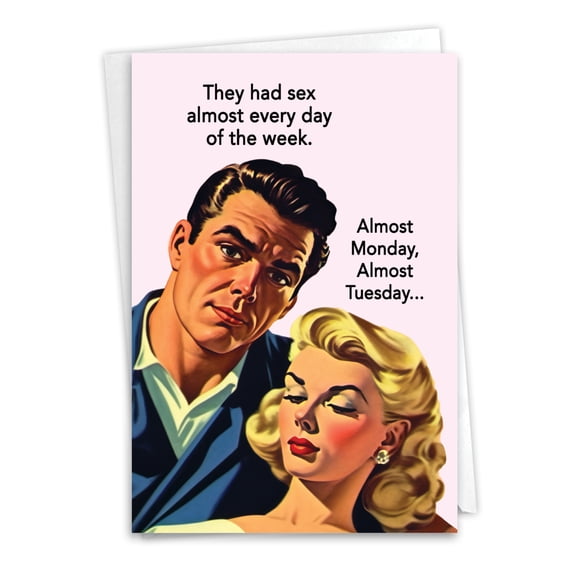 NobleWorks Funny Anniversary Greeting Card with 5 x 7 Inch Envelope (1 Card) Couple, Husband, Wife, Parents Anniversary Congratulations Almost Every Day C10850ANG