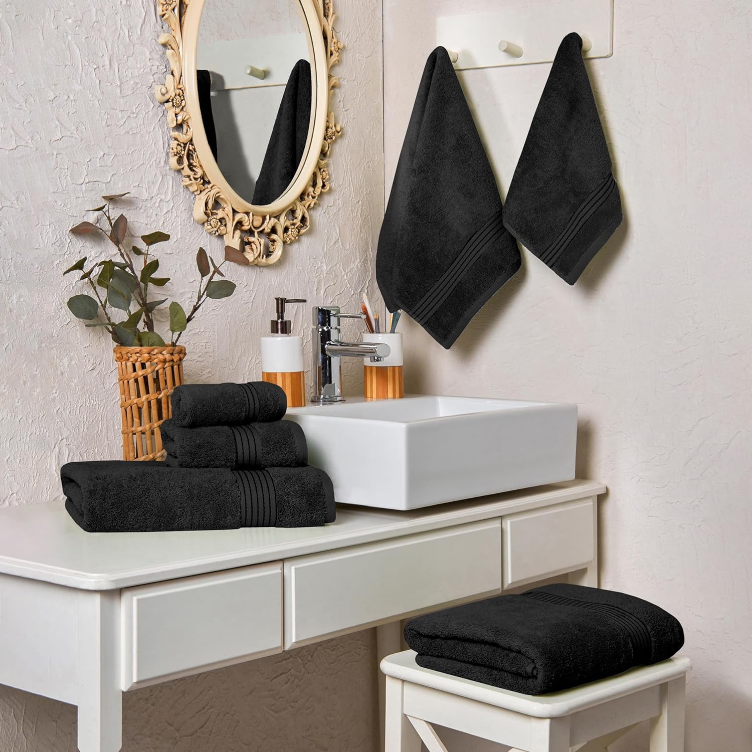6-Piece Fade Resistant Bath towel, Hand and Washcloth Set