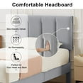 thumbnail image 6 of VECELO Full Size Platform Bed Frame, Velvet Upholstered Bed Frame with Adjustable Headboard, No Box Spring Needed, Easy Assembly, Light Gray, 6 of 11