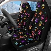 Uorisanigo Universal Car Seat Covers High Back Front Seat Covers - Fit Most Cars, Trucks, SUVS, or Vans 2 PCS Tie Dye Dog Paw Print Bucket Seats Cushion Protection for All Seasons