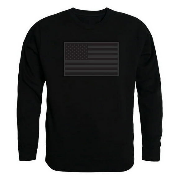Rapid Dominance TS2-799-BLK-04 Tonal Flag Graphic Crew Neck Sweatshirt, Black - Extra Large