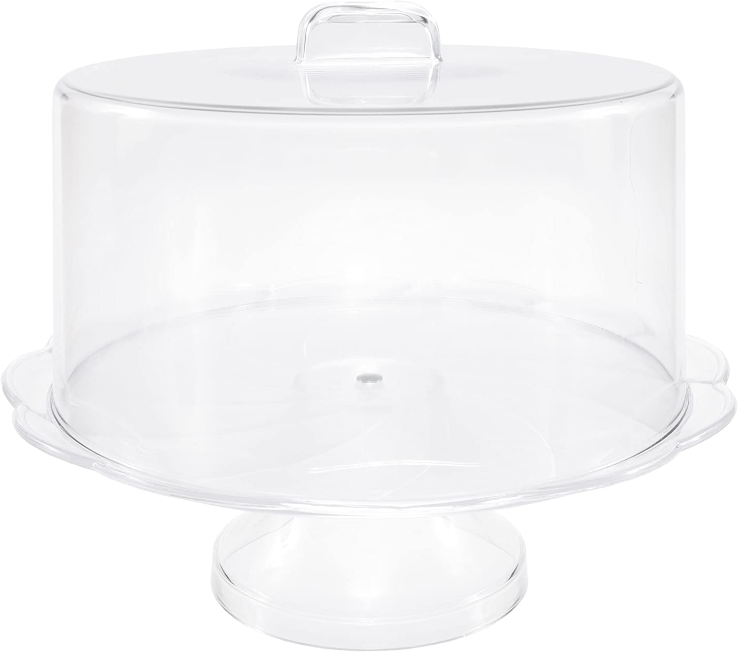 Break Resistant Plastic Cake Stand with Cover, Cake Plate