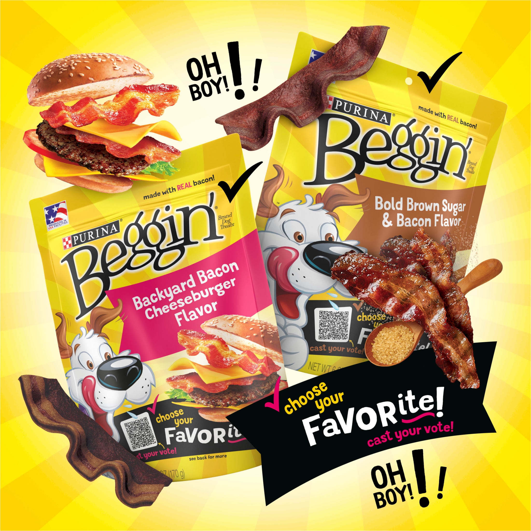 Purina Beggin' Strips Dog Treats Bold Brown Sugar Flavor Dog Chews Snacks, 6 oz Pouch