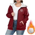 thumbnail image 2 of Fleece Lined Hoodie Womens Winter Zip Up Warm Sherpa Fuzzy Jacket Casual Heavyweight Outwear Coat with Pocket, 2 of 5