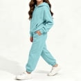 thumbnail image 5 of BRGZLK Boys Girls Hoodie Sweatsuit Set Trendy Solid Color Long Sleeve Half Zip Pullover Sweatshirt and Sweatpants Comfort Warm Tracksuit Fall Winter Clothes for Daily Wear 2026 Light Blue 11-12 Years, 5 of 7