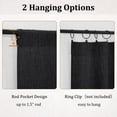 thumbnail image 4 of Patin Black Curtains 2 Panels 42 x 78 Inch, Farmhouse Faux Linen Textured Window Curtains for Bedroom, Light Filtering Rod Pocket Bedroom Drapes, 4 of 10