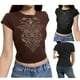 thumbnail image 4 of Sunloudy - Camiseta informal de verano para mujer, manga corta, cuello redondo, patrón impreso, camisetas holgadas Sunloudy camiseta de mujer, 4 of 5