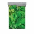 thumbnail image 2 of Rainforest Bedding Set with Sheet & Covers, Plants in Tropical Environment Exotic Jungle Atmosphere Natural Beauty Pattern, Printed Bedroom Decor 2 Shams, 4 Sizes, Green, by Ambesonne, 2 of 3