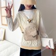 thumbnail image 3 of EIMELI Women Retro Corduroy Backpack Lady Soft Warm Solid Color Zipper Shoulder Bag, 3 of 9
