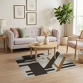 thumbnail image 3 of ODIKA 4'x6' Ivory Geometric Abstract Washable Area Rug Modern Design With Bold Graphic Ornamental Stain Resistant, Low Pile, Easy Care for Dorm Room, Small Living, 3 of 7