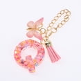 thumbnail image 5 of Ofertas Únicas 1 Pc Colgante de Letra Q con Lentejuelas en Forma de Corazón y Borlas de Mariposa para Taza de Agua Colgante de Metal Rosa y Resina, 5 of 5