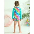 thumbnail image 2 of Esho 5T-6T Toddler Little Girls Summer Rash Guards Swimsuit Long Sleeve Swim Shirts + Swim Shorts 2Pcs Bathing Suit, 2 of 8