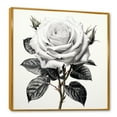 thumbnail image 2 of Designart "Monochrome Pencil Drawing of a Rose" Floral Framed Wall Art - Grey Rose Hallway Framed Wall Art Decor, 2 of 6