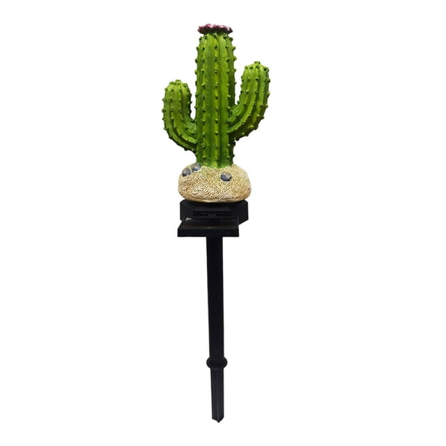 Lámpara solar para césped, lámpara decorativa de cactus para el suelo, luz para paisajismo exterior