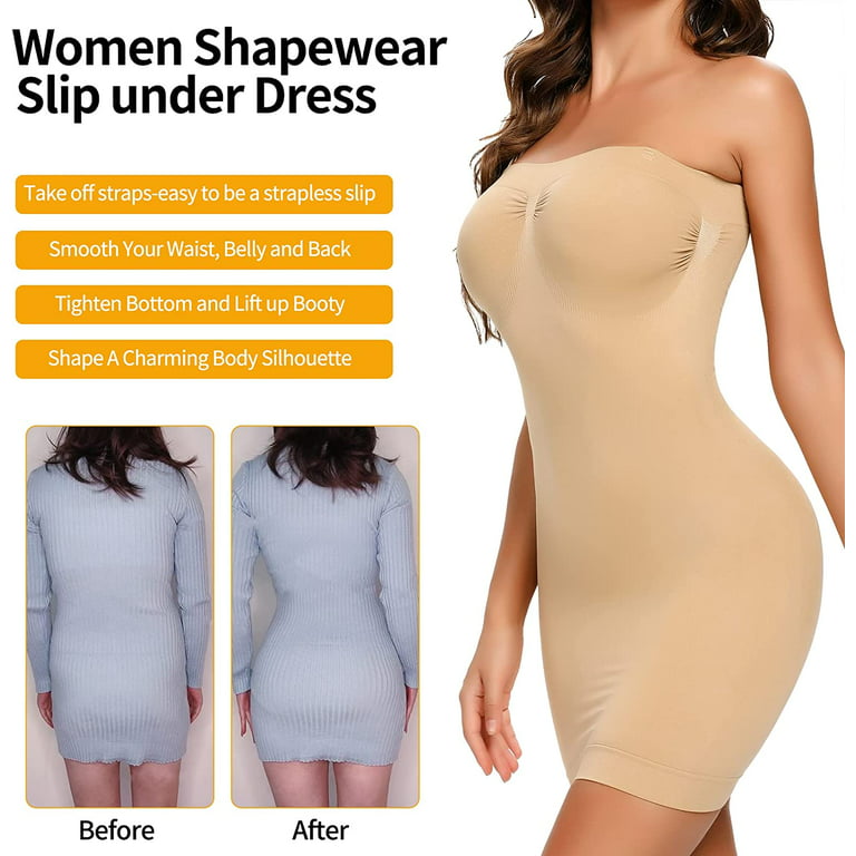 Vaslanda Strapless Shapewear Slip for Women Tummy Control Seamless