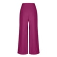 thumbnail image 5 of Wyobmus Women's Wide Leg Dress Pants Casual Pleated Front Work Pants High Waisted Suit Pants Loose Business Pull-On Trousers with Pockets E-Hot Pink, 5 of 6