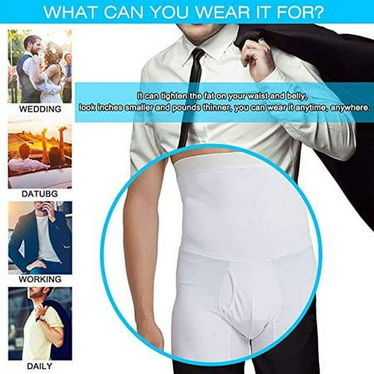 Viworld Men Tummy Control Shorts High Waist Slimming Body Shaper  Compression Shapewear Belly Girdle Underwear Boxer Briefs