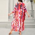 thumbnail image 5 of Kaftan Dresses for Women, Caftan Dresses for Women Plus Size Tropical Hawaiian Cover Ups Butterfly Abaya Loungewear Red One Size, 5 of 5