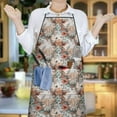 thumbnail image 6 of Lightgray Highland Cow Flower Pattern Apron-Garden Aprons for Women with Pockets-Cotton Linen Waterproof Kitchen Cooking Gardening Aprons Adjustable for Kitchen,Cooking,BBQ and Salon 33x27 Inch, 6 of 7
