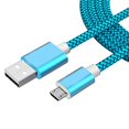 thumbnail image 1 of EeaseCA 1 Meter 2.1A Charger Cable Nylon Braided Micro USB Data Sync and Charging Cable for Android Phones Tablets Galaxy S7/ S6/ Pixel/ Xperia/ Lumia (Blue), 1 of 7
