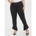 thumbnail image 3 of CurveSoul Plus Size Long Solid Casual Elastic Waist Flare Leg Pants Fashion Trousers, 3 of 6
