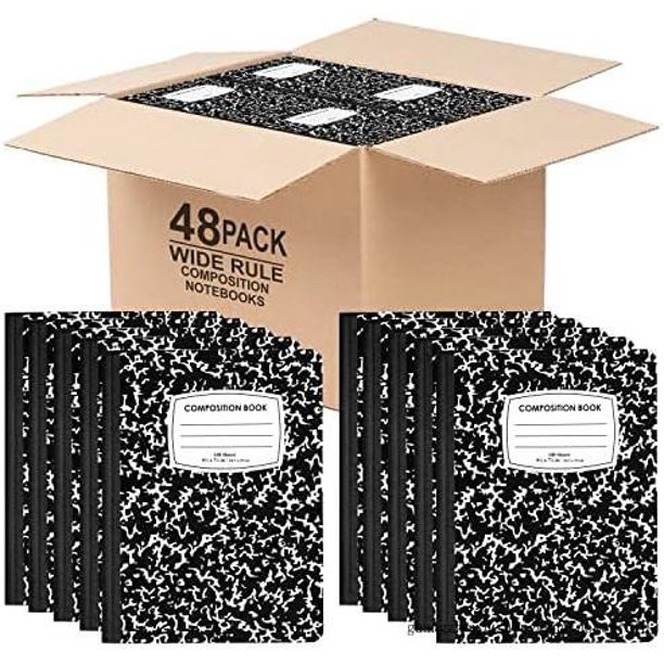 Composition Notebooks, Wide Ruled Composition Notebook, Black Marble