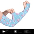 thumbnail image 3 of Sun Protection Arm Sleeves for Men Women, Cute Pink Axolotl Wavy blue Sleeves to Cover Arms with Thumb Hole Cooling Sleeve, 3 of 6