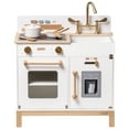 thumbnail image 4 of Robud Pretend Play Kitchen Wooden Toy Set for 3+ Kids with Ice Maker and Oven, White, 4 of 11