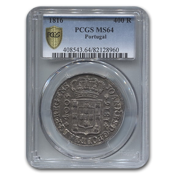 1816 Portugal Silver 400 Reis MS-64 PCGS