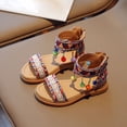thumbnail image 5 of NOKIO Girls' Boho Sandals Girls' Summery Sandals Kids' Casual Sandals Girls' Beach Sandals Ethnic Style Girls' Sandals Baby Toddler Sandals Soft Soled Children's Sandals Children's Roman Sandals, 5 of 9