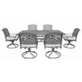 thumbnail image 2 of Outdoor 7-Piece Aluminum Dining Set with Cushion, Golden Gauze, 2 of 4