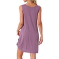 thumbnail image 3 of INSPIRE CHIC Women's Sleeveless Nightgown Sleep Shirts Sleepwear Pleated Front Nightshirt Round Neck Tank Nightdress S Purple, 3 of 6