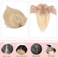 thumbnail image 6 of MY-LADY 100% Remy Human Hair Women Topper Hair Toppers Silk Base Hair Pieces Clip In Hair Topper with 3D Air Bangs 17 Colors 16inch #613 Bleach Blonde, 6 of 8