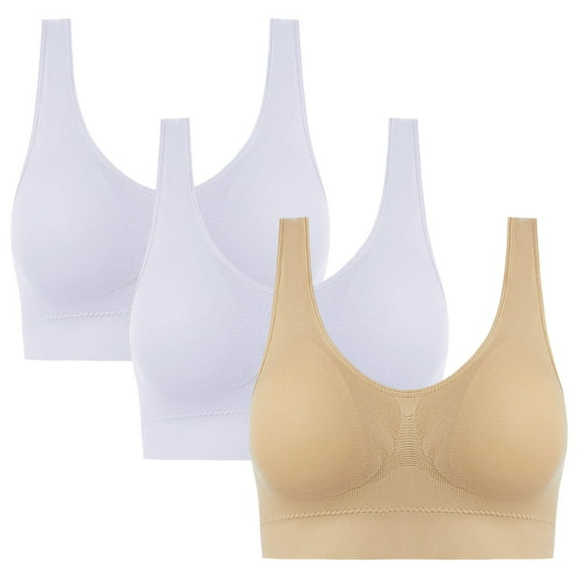 ManxiVoo Wirefree Breathable Sports Bra Full Coverage No Underwire Comfort Support Seamless Lightweight Active Wear XXXXL Size