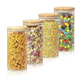 thumbnail image 1 of Glass Storage Jar - 4 pieces 1400ML Airtight glass container, used for airtight storage, can hold all kinds of cereals, tea, snacks, dried fruits, etc, 1 of 4