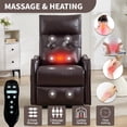thumbnail image 6 of Aukfa Leather Power Lift Recliner Chair for Elderly, Single Motor Electric Chair with Massage, Heat & USB Charging Port, Dark Brown, 6 of 8