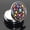 Colorful little dog footprints on black, variant on BE-TOOL Mini Portabler Metal Round Pill Box Storage Prescription Medication Pills Organizer 11 Choices