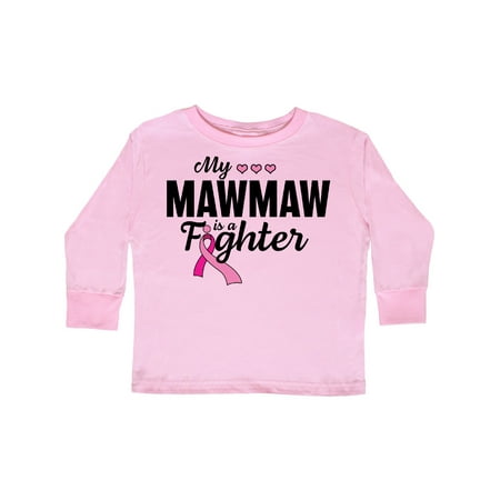 

Inktastic Breast Cancer Awareness My Mawmaw is a Fighter Gift Toddler Boy or Toddler Girl Long Sleeve T-Shirt