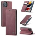 thumbnail image 1 of Caseme-013 Funda de piel para iPhone 13, color rojo vino, 1 of 5