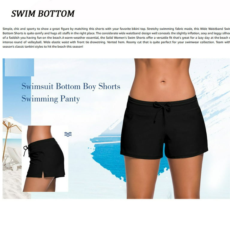 OMG Womens Waistband Side Split Swim Shorts with Panty Liner Plus Size  Smooth Black : : Clothing, Shoes & Accessories