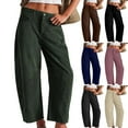 thumbnail image 3 of XFLWAM Corduroy Pants for Women Elastic Waist Wide Leg Barrel Pants Vintage Casual Baggy Trouser with Pockets, 3 of 3