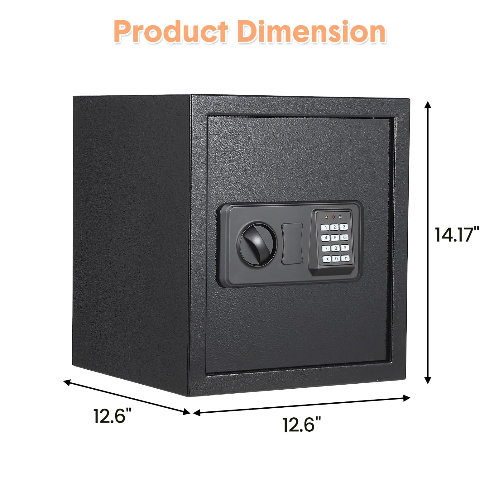 Digital Keypad Safe Box for Home with Fireproof Bag, Heavy Duty Steel Security Safe with Spare Keys & Multiple Size Options (9.8" to 31.5"), Money Safe for Cash Jewelry Documents - Wall Mountable