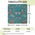 thumbnail image 2 of Colorful Butterfly Flower Leaf Teal Pattern Square Fitted Tablecloth with Elastic Edge,Square Table Cover,Washable Elastic Table Cover for Home Kitchen Party Decor 34"x34", 2 of 6